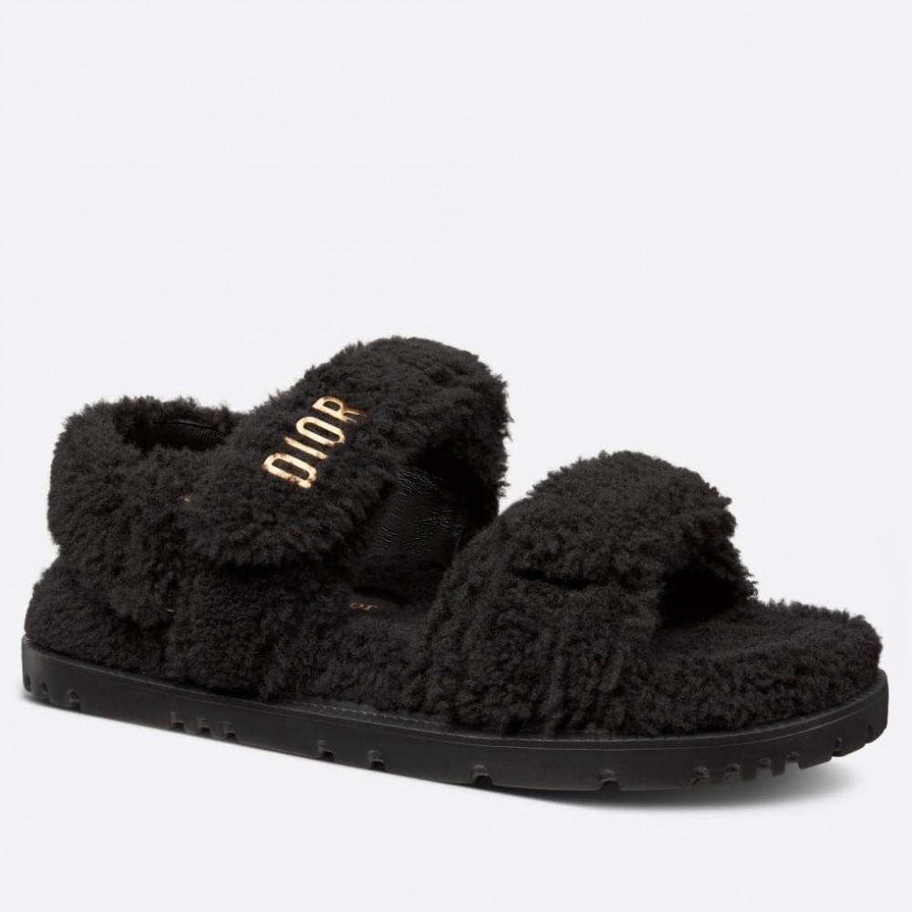 Dior Dioract Sandals In Black Shearling TDSS12555