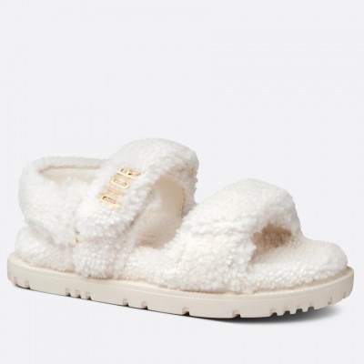 Dior Dioract Sandals In White Shearling TDSS12560