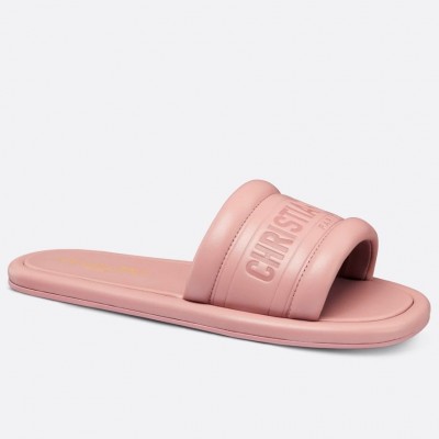 Dior Every-D Slides In Pink Embossed Lambskin TDSS12670