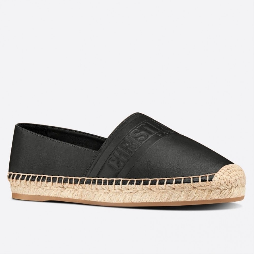 Dior Granville Espadrilles In Black Embossed Lambskin TDSS12673