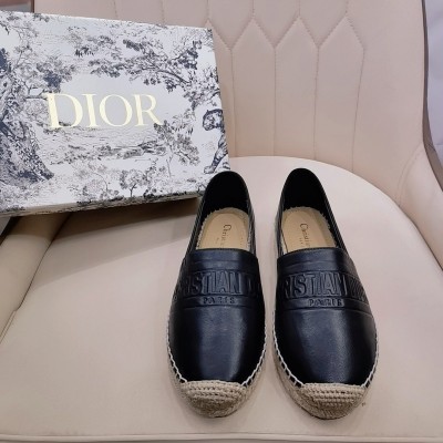 Dior Granville Espadrilles In Black Embossed Lambskin TDSS12673