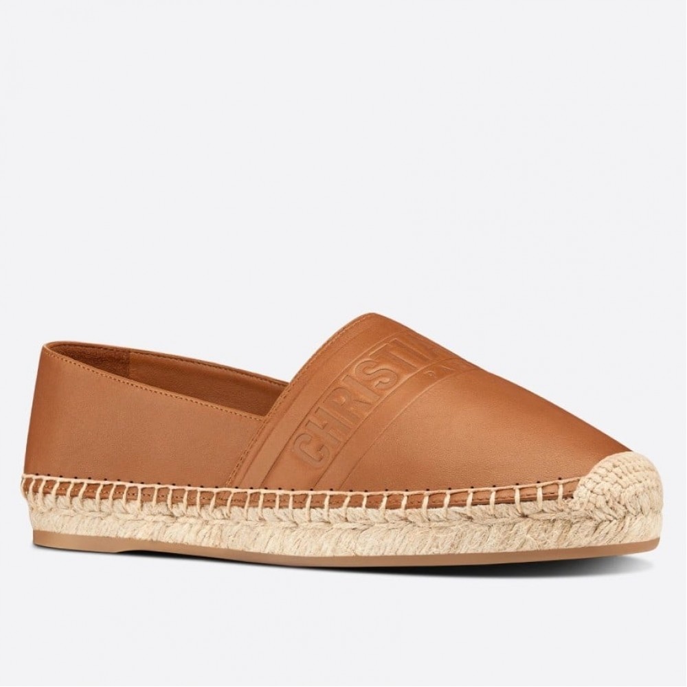 Dior Granville Espadrilles In Brown Embossed Lambskin TDSS12676