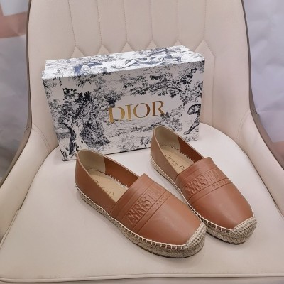 Dior Granville Espadrilles In Brown Embossed Lambskin TDSS12676