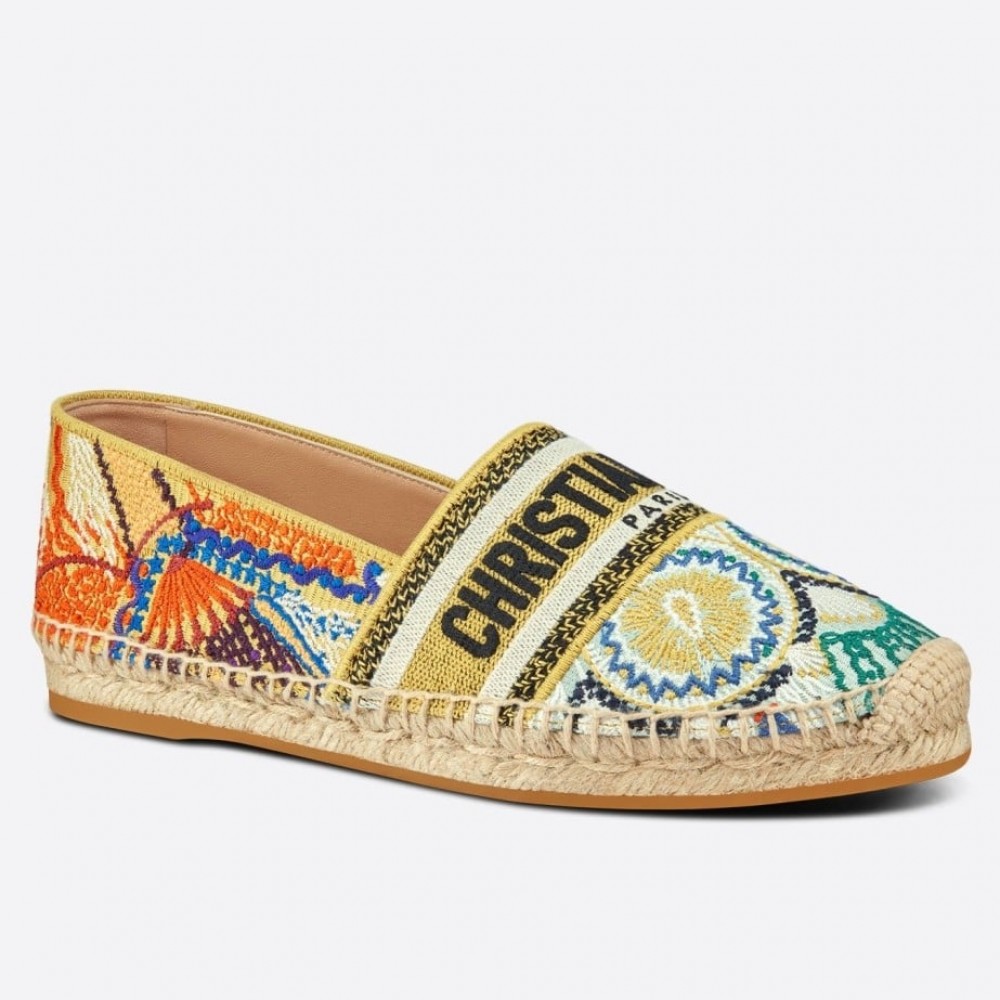 Dior Granville Espadrilles In Lights Embroidered Cotton TDSS12678