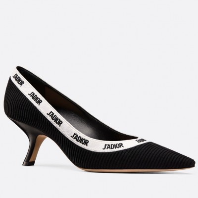 Dior J'Adior Pumps 65mm In Black Technical Fabric TDSS12692