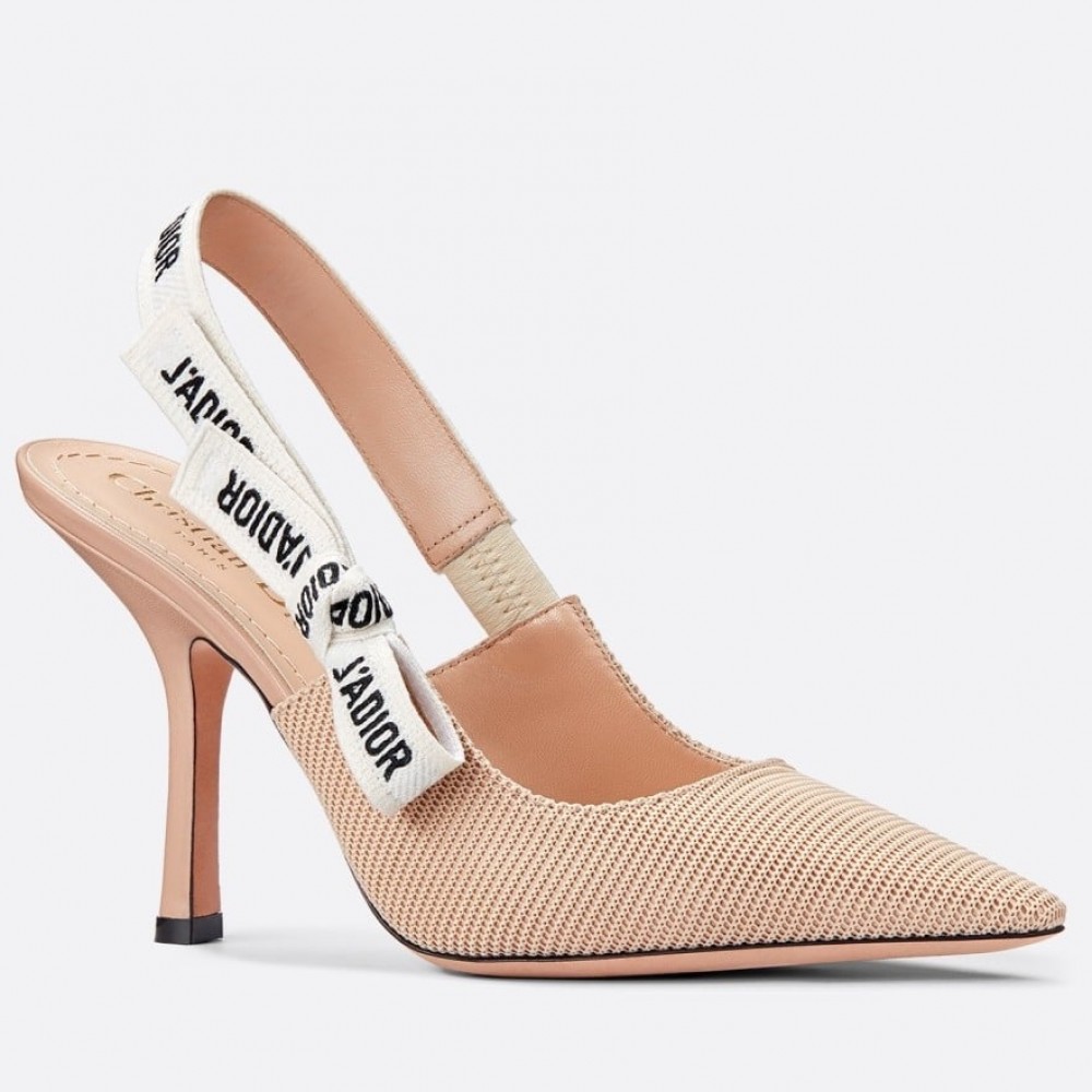 Dior J'Adior Slingback Pumps 100mm In NudeTechnical Fabric TDSS12715