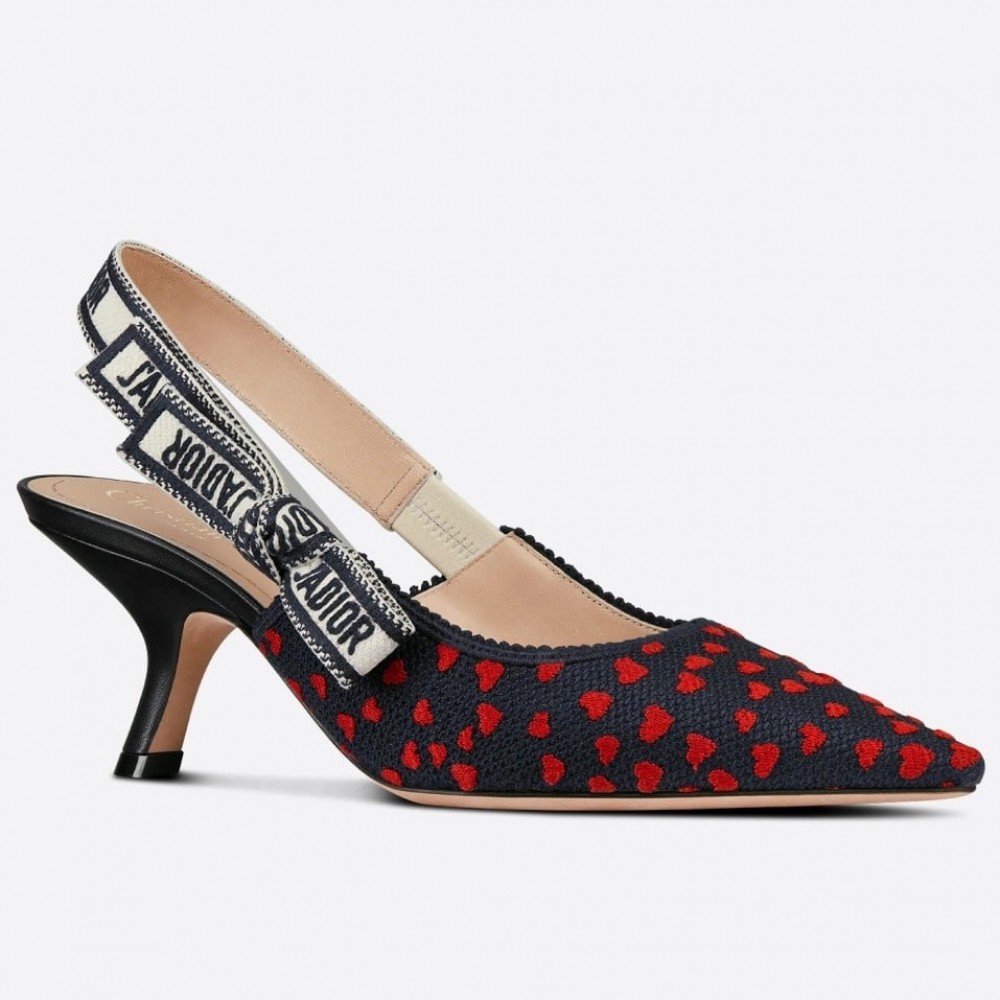 Dior J'Adior Slingback Pumps 65mm In Hearts I Love Cotton TDSS12734