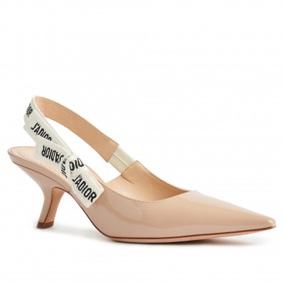 Dior J'Adior Slingback Pumps 65mm In Nude Patent Calfskin TDSS12738