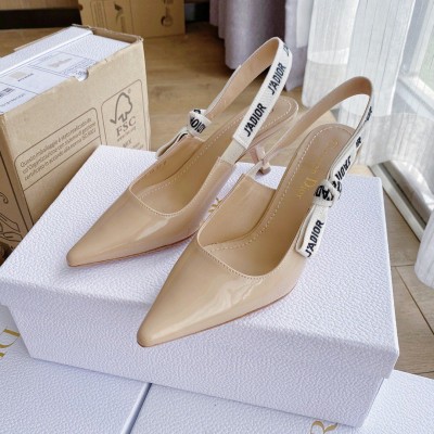 Dior J'Adior Slingback Pumps 65mm In Nude Patent Calfskin TDSS12738