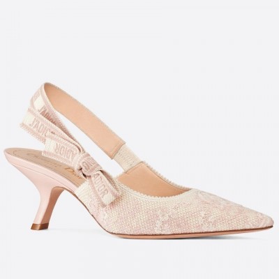 Dior J'Adior Slingback Pumps 65mm In Pink Toile de Jouy Cotton TDSS12742