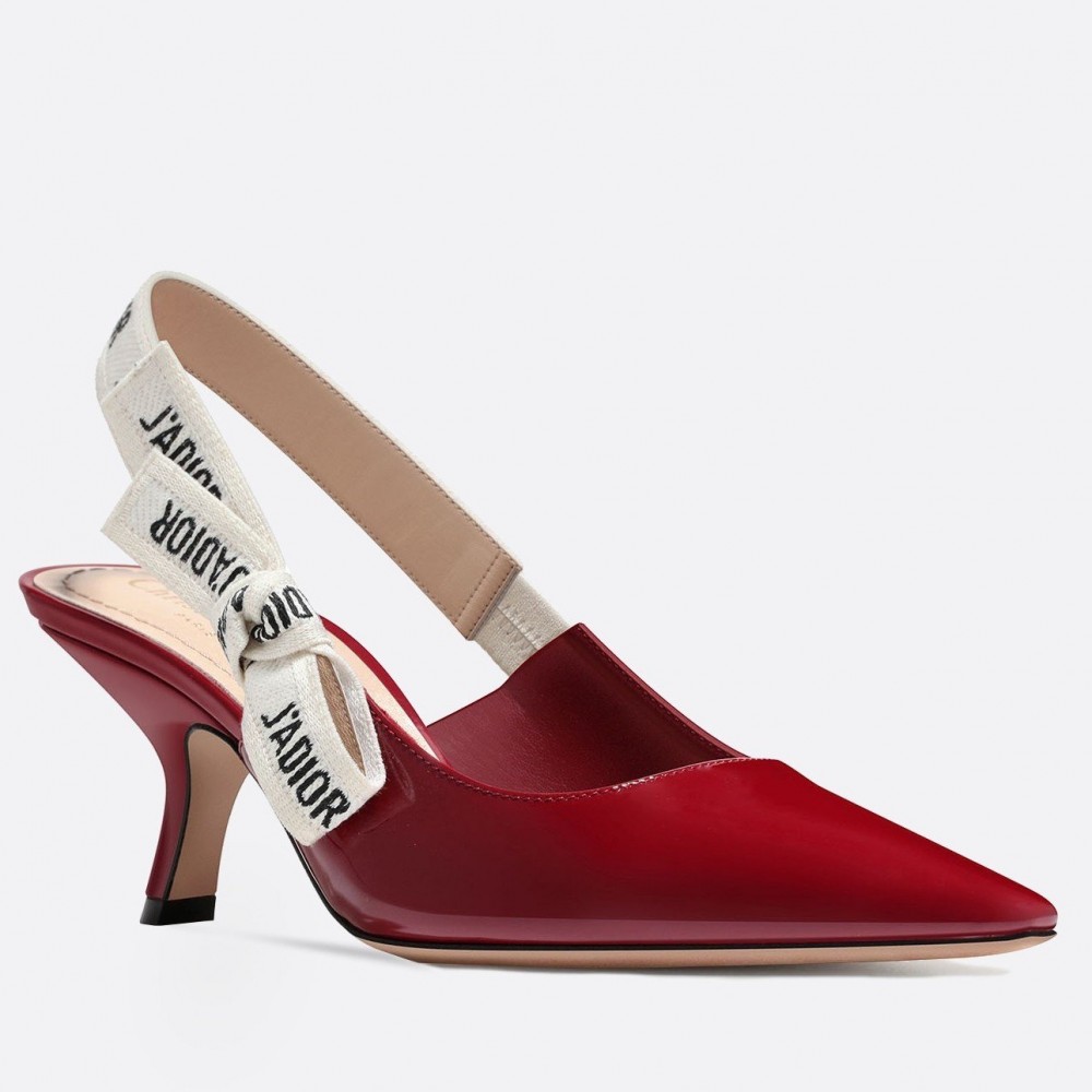 Dior J'Adior Slingback Pumps 65mm In Red Patent Calfskin TDSS12745