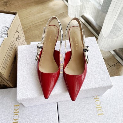 Dior J'Adior Slingback Pumps 65mm In Red Patent Calfskin TDSS12745