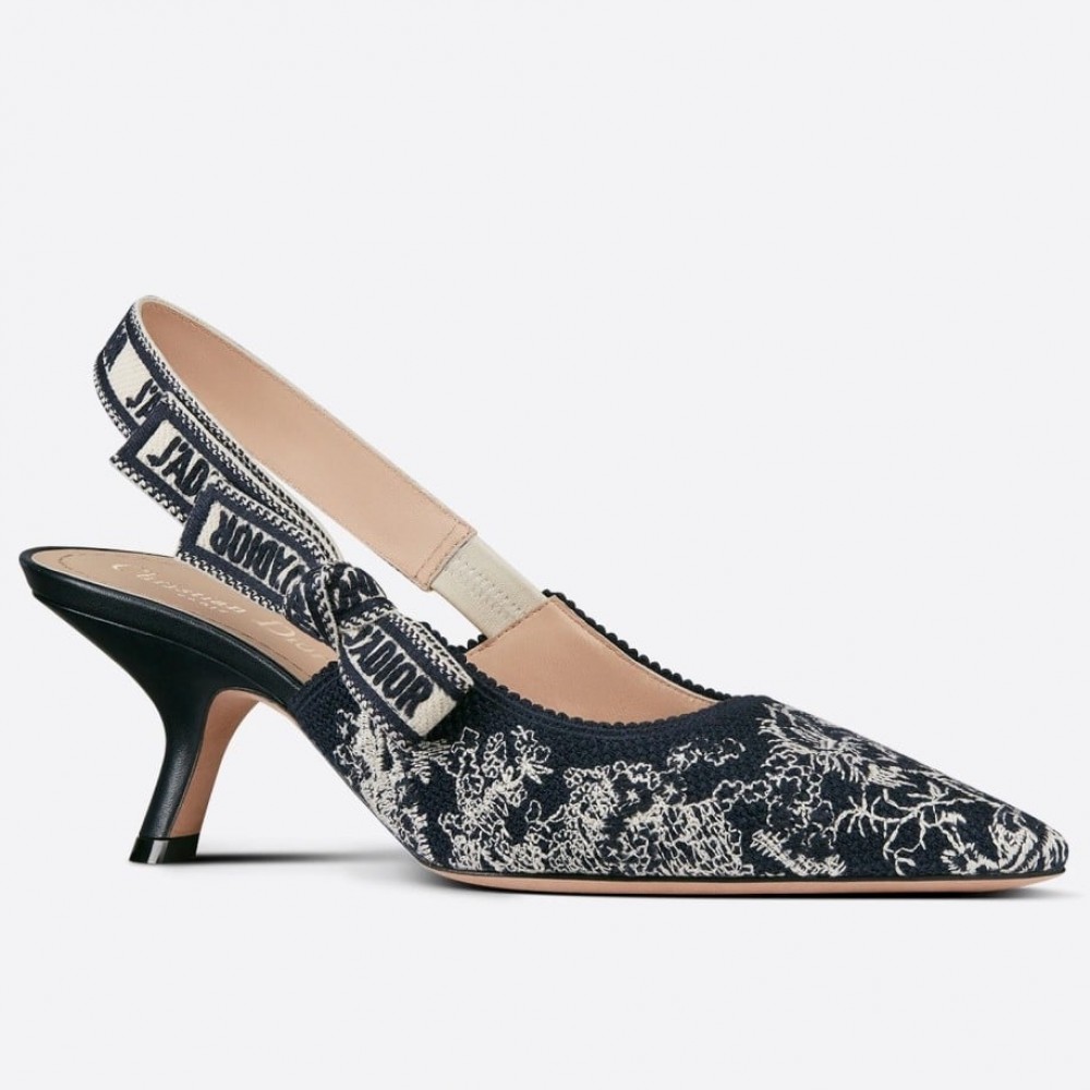 Dior J'Adior Slingback Pumps 65mm In Toile de Jouy Reverse Cotton TDSS12747