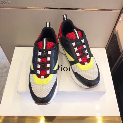 Dior B22 Sneakers In Black Leather and White Mesh TDSS12756