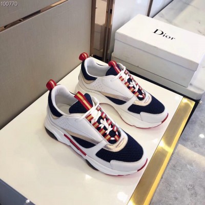 Dior B22 Sneakers In White Leather and Blue Mesh TDSS12760