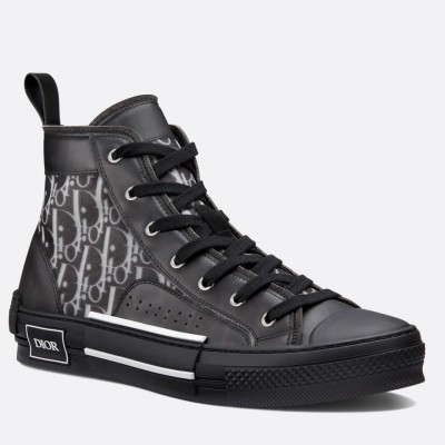 Dior B23 High-top Sneakers In Black Oblique Canvas TDSS12762