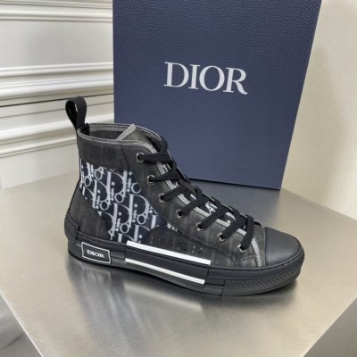 Dior B23 High-top Sneakers In Black Oblique Canvas TDSS12762