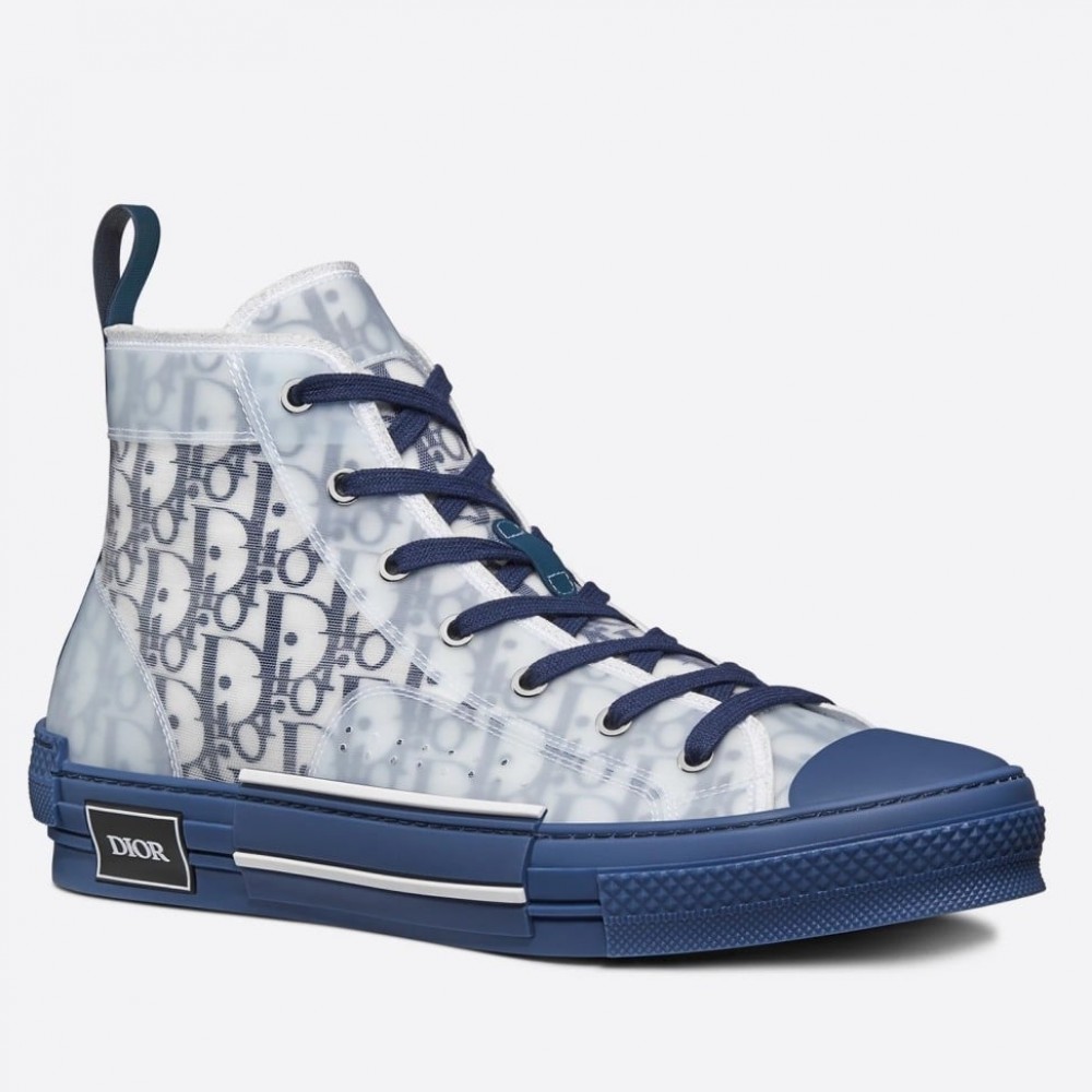 Dior B23 High-top Sneakers In Blue Oblique Canvas TDSS12763