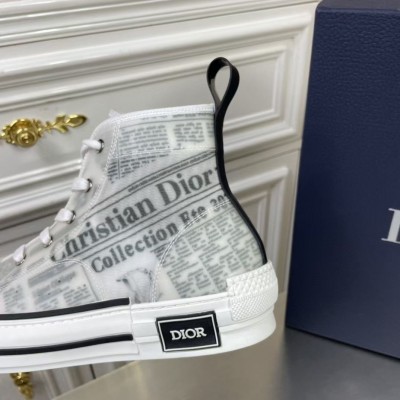 Dior B23 High-top Sneakers In Canvas with Newspaper Print TDSS12764