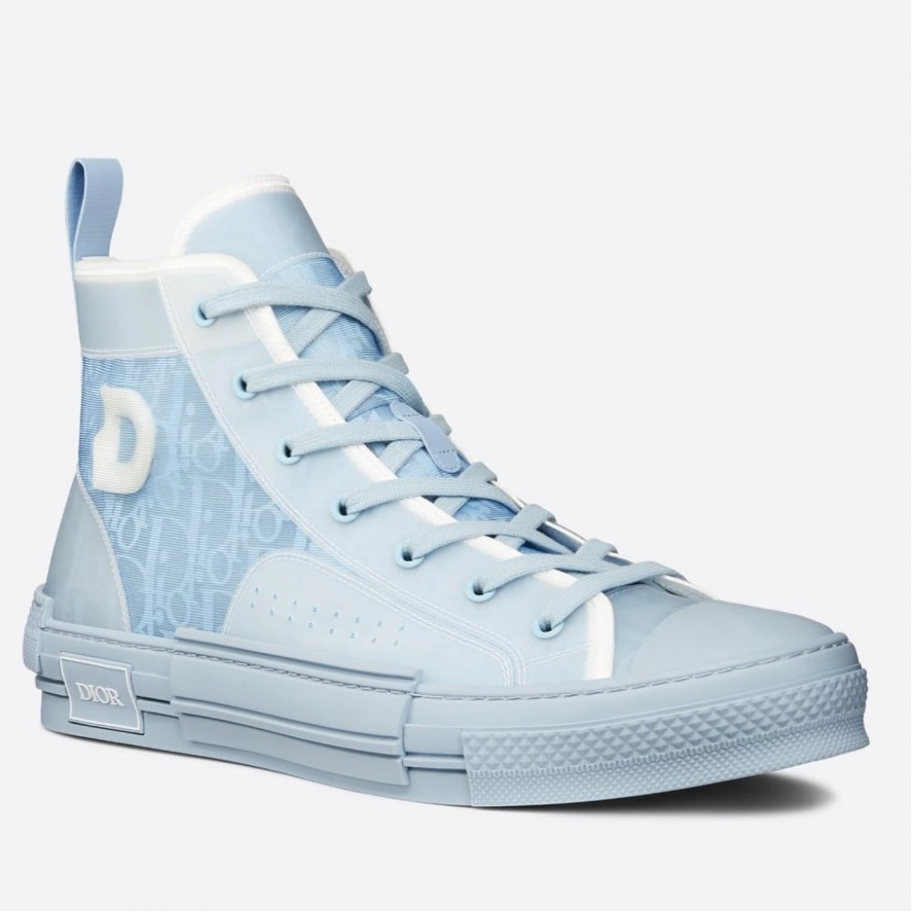 Dior B23 High-top Sneakers In Ligth Blue Oblique Canvas TDSS12766