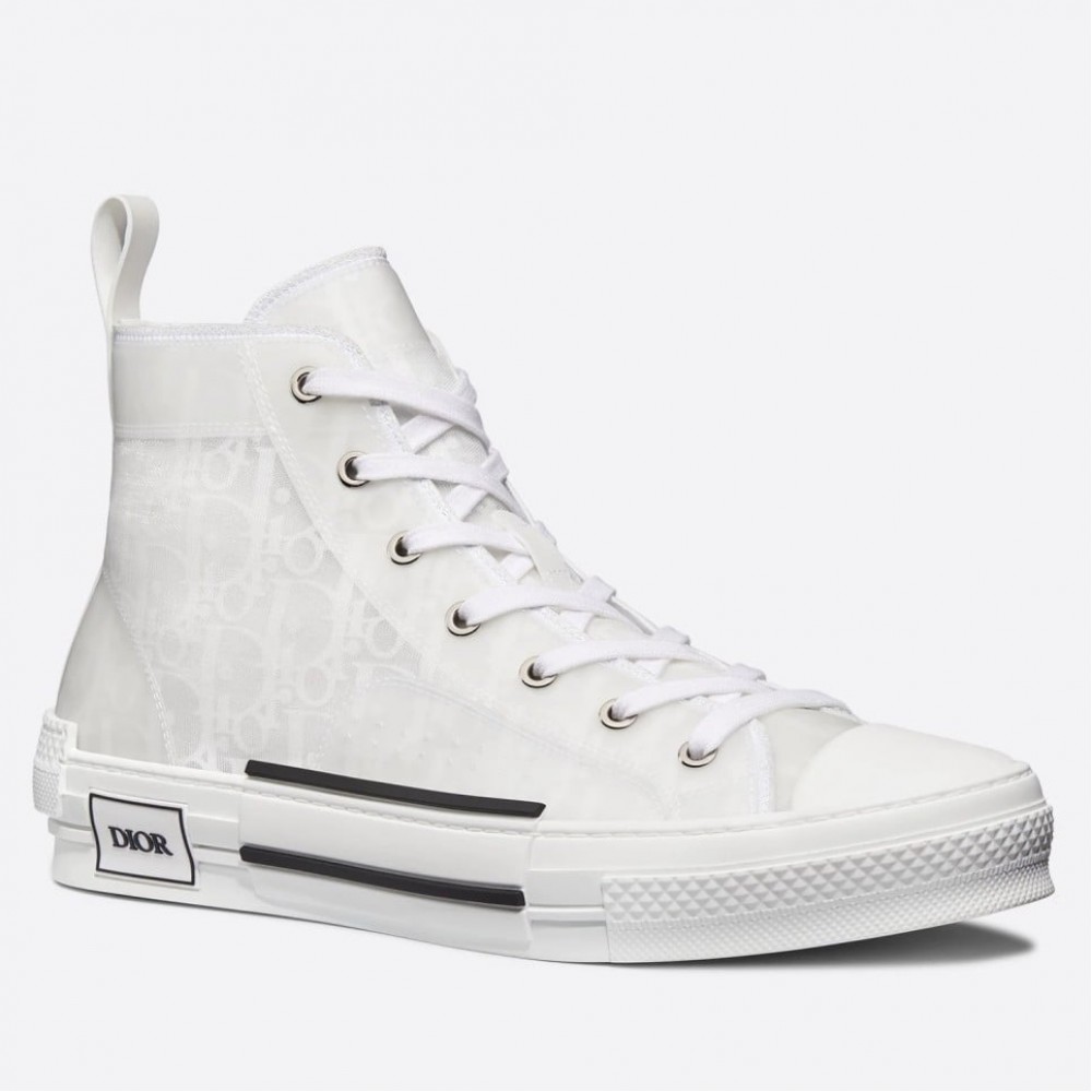 Dior B23 High-top Sneakers In White Oblique Canvas TDSS12771