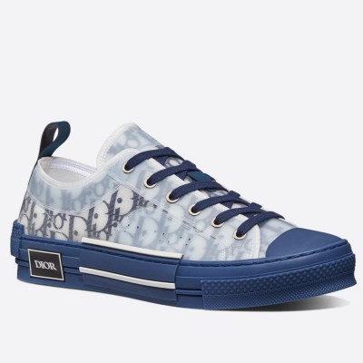 Dior B23 Low-top Sneakers In Blue Oblique Canvas TDSS12776