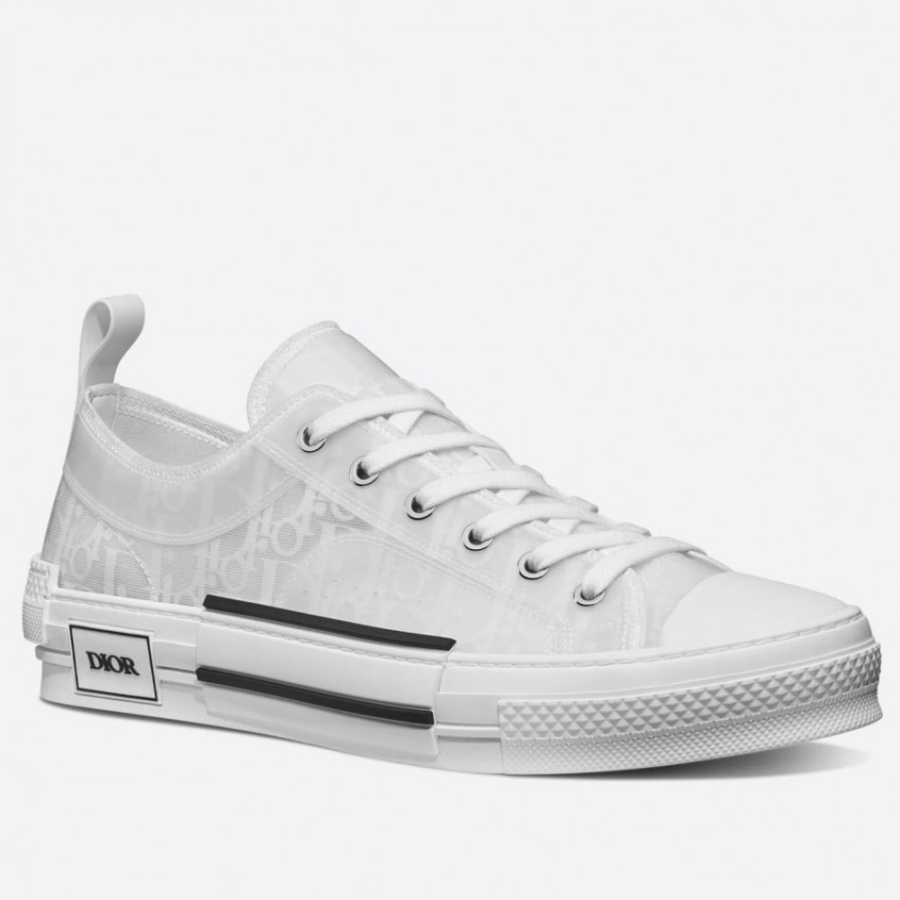 Dior B23 Low-top Sneakers In White Oblique Canvas TDSS12782