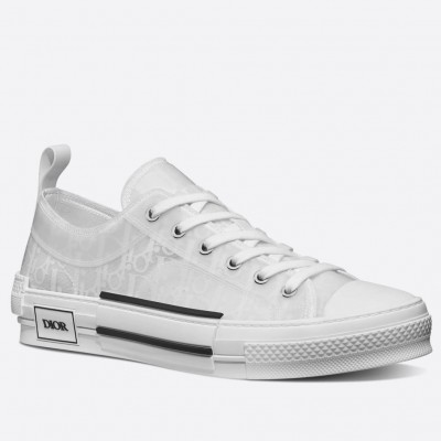 Dior B23 Low-top Sneakers In White Oblique Canvas TDSS12782