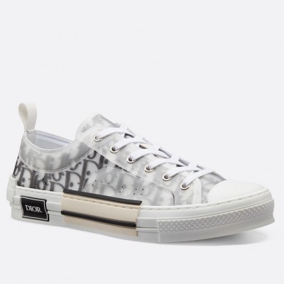 Dior B23 Low-top Sneakers In White and Black Oblique Canvas TDSS12780