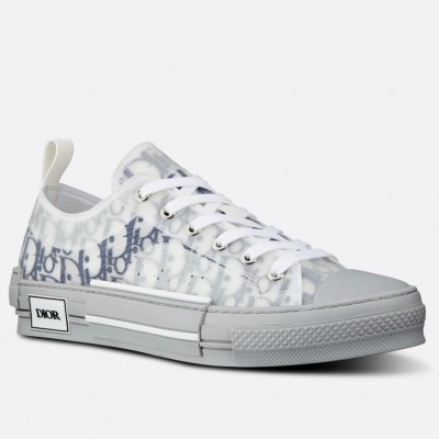 Dior B23 Low-top Sneakers In White and Blue Oblique Canvas TDSS12781