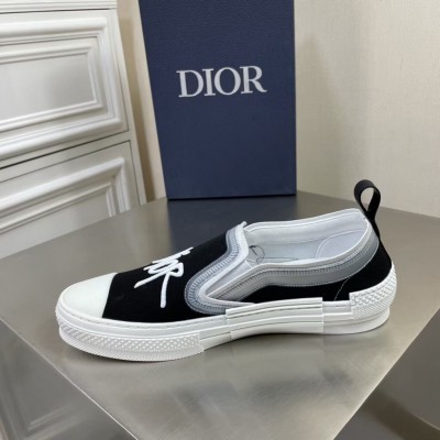 Dior B23 Slip-On Sneakers In Black Shawn Canvas TDSS12785