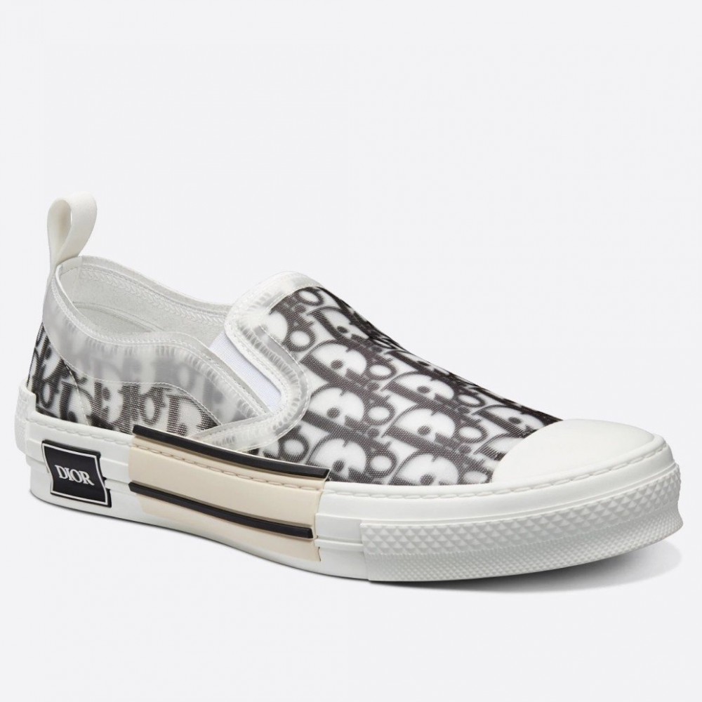 Dior B23 Slip-On Sneakers In Black and White Oblique Canvas TDSS12784