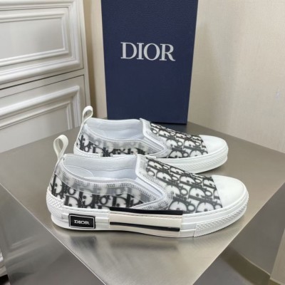 Dior B23 Slip-On Sneakers In Black and White Oblique Canvas TDSS12784