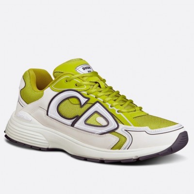 Dior B30 Sneakers In Yellow Mesh and White Fabric TDSS12811