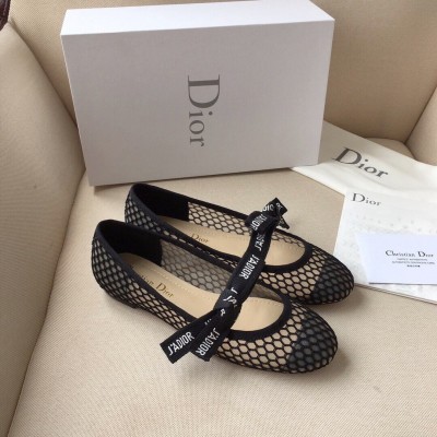 Dior Miss J'Adior Ballerina Flats In Black Mesh TDSS12814