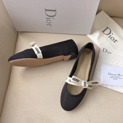 Dior Miss J'Adior Ballerina Flats In Black Technical Canvas TDSS12815