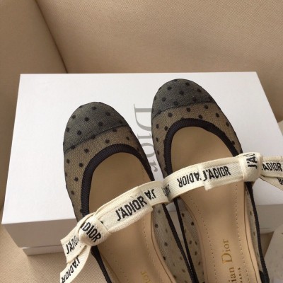 Dior Miss J'Adior Ballerina Flats In Dotted Swiss Tulle TDSS12816