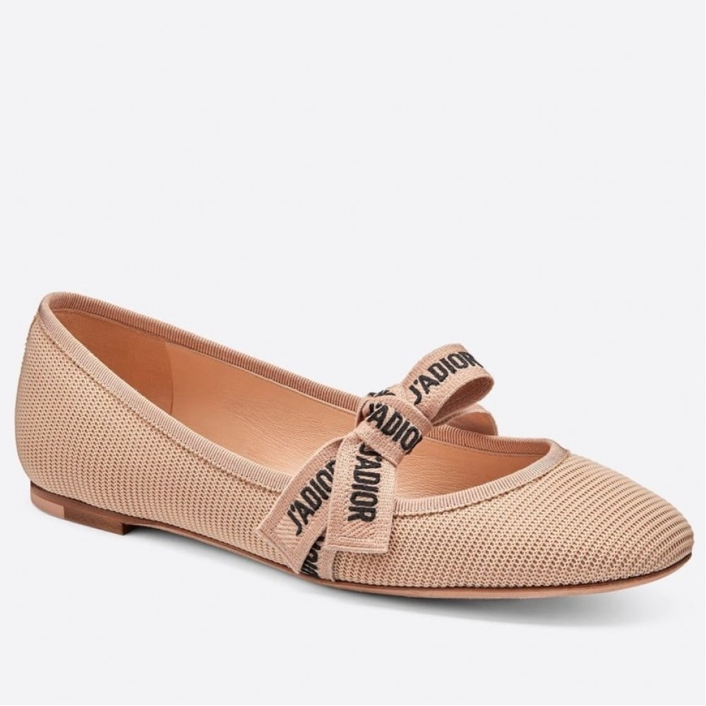 Dior Miss J'Adior Ballerina Flats In Nude Technical Canvas TDSS12817