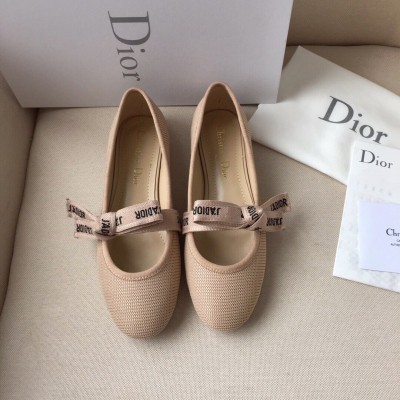 Dior Miss J'Adior Ballerina Flats In Nude Technical Canvas TDSS12817