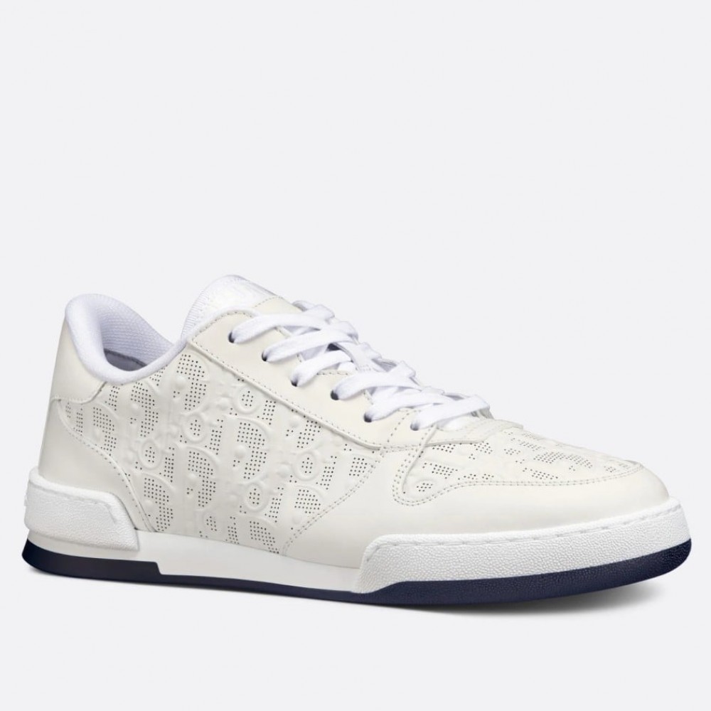 Dior One Sneakers In White Oblique Perforated Calfskin TDSS12819