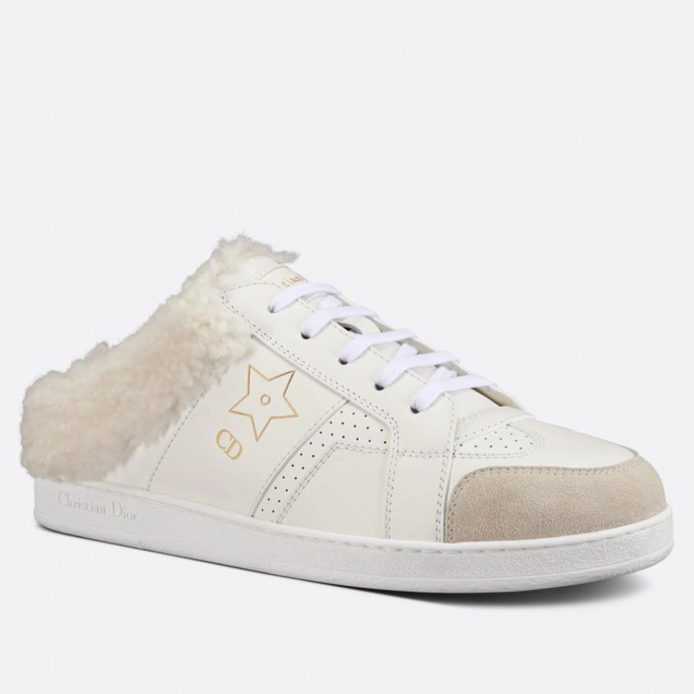 Dior Star Low-top Sneakers in White Calfskin and Shearling TDSS12821