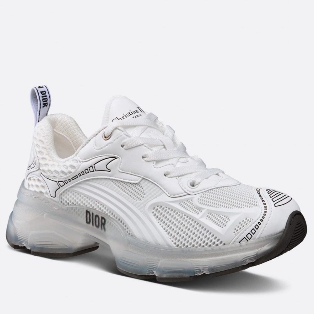 Dior Vibe Sneakers in White Technical Fabric and Mesh TDSS12837