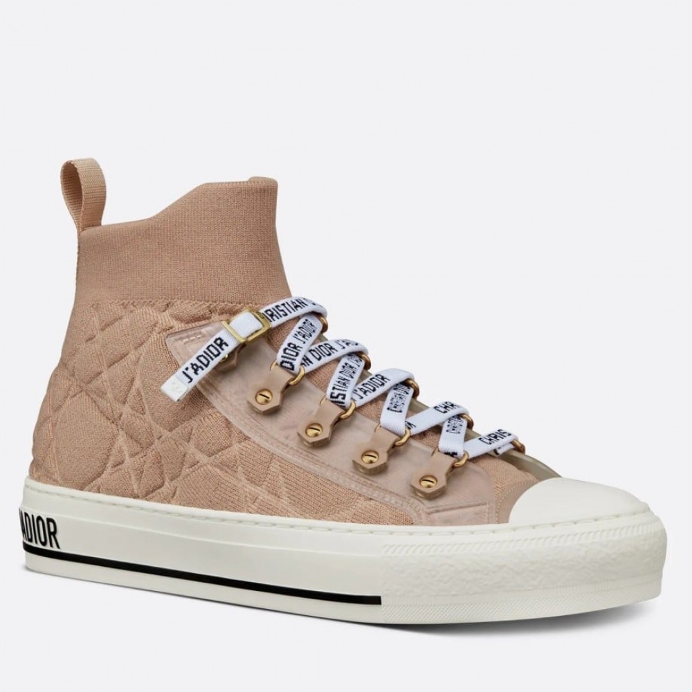 Dior Walk'n'Dior Mid-top Sneakers In Nude Macrocannage Technical Mesh TDSS12845