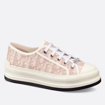 Dior Walk'n'Dior Platform Sneakers in Pink Oblique Embroidered Cotton TDSS12853