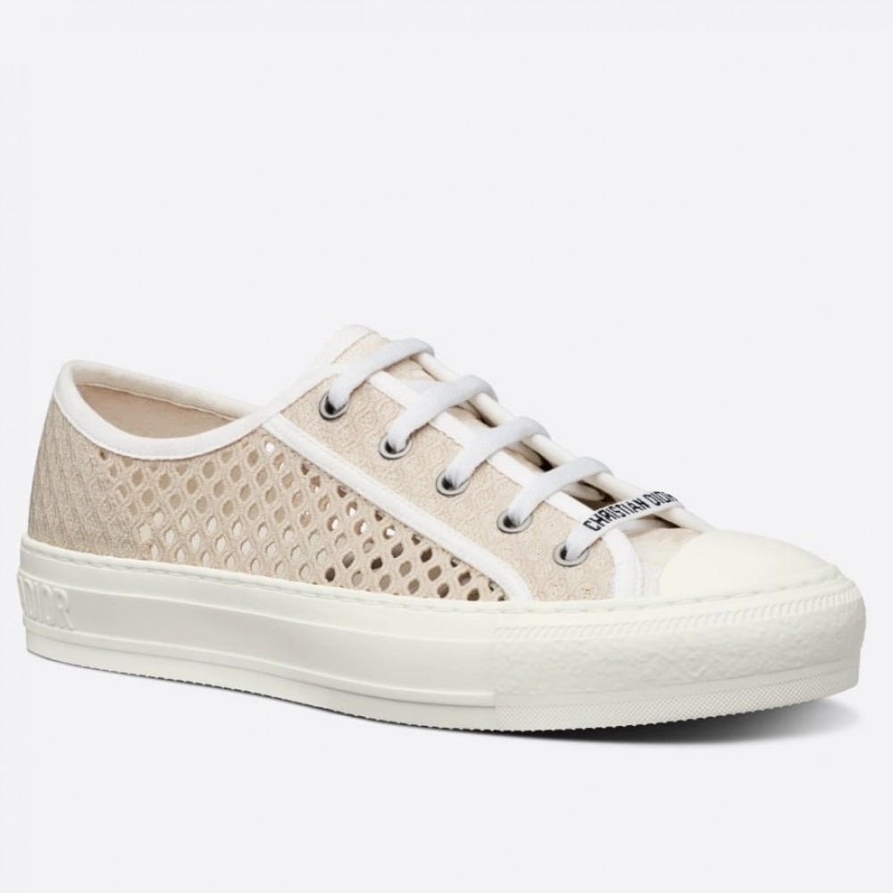 Dior Walk'n'Dior Sneakers In Cream Mesh Embroidery TDSS12861