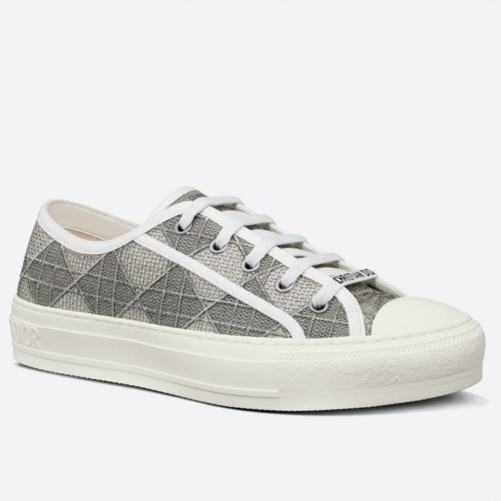 Dior Walk'n'Dior Sneakers In Grey Cannage Cotton TDSS12863