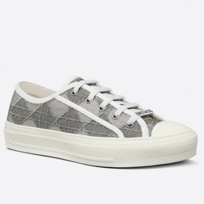 Dior Walk'n'Dior Sneakers In Grey Cannage Cotton TDSS12863