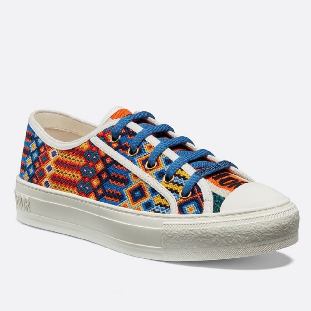 Dior Walk'n'Dior Sneakers In Multicolor Embroidered Canvas TDSS12865