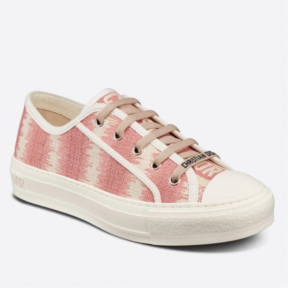 Dior Walk'n'Dior Sneakers In Pink D-Stripes Embroidered Cotton TDSS12872