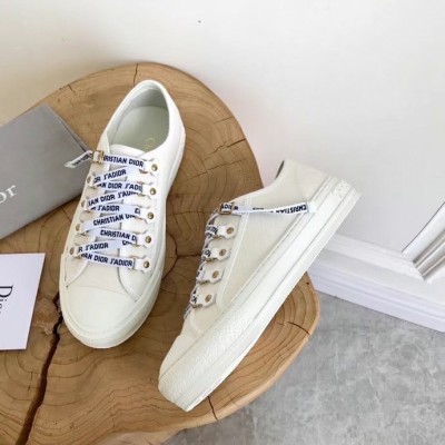 Dior Walk'n'Dior Sneakers In White Cotton Canvas TDSS12878